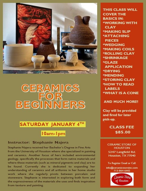Ceramics for Beginners January 4, 2025