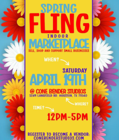 Spring Fling Indoor Vendor Market April 19, 2025 12pm-5pm