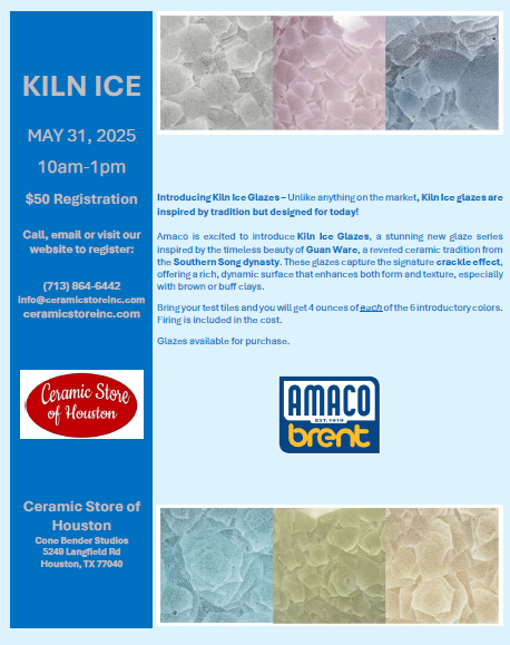 Amaco Kiln Ice  May 31, 2025 10am-1pm
