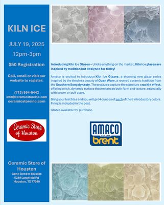 Amaco Kiln Ice Saturday, July 19, 2025 12pm-3pm