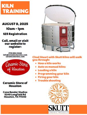 Kiln Training August 9, 2025 10am - 10pm