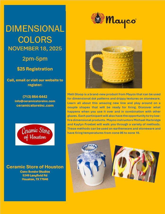 Mayco Dimensional Colors November 18, 2025 2pm-5pm