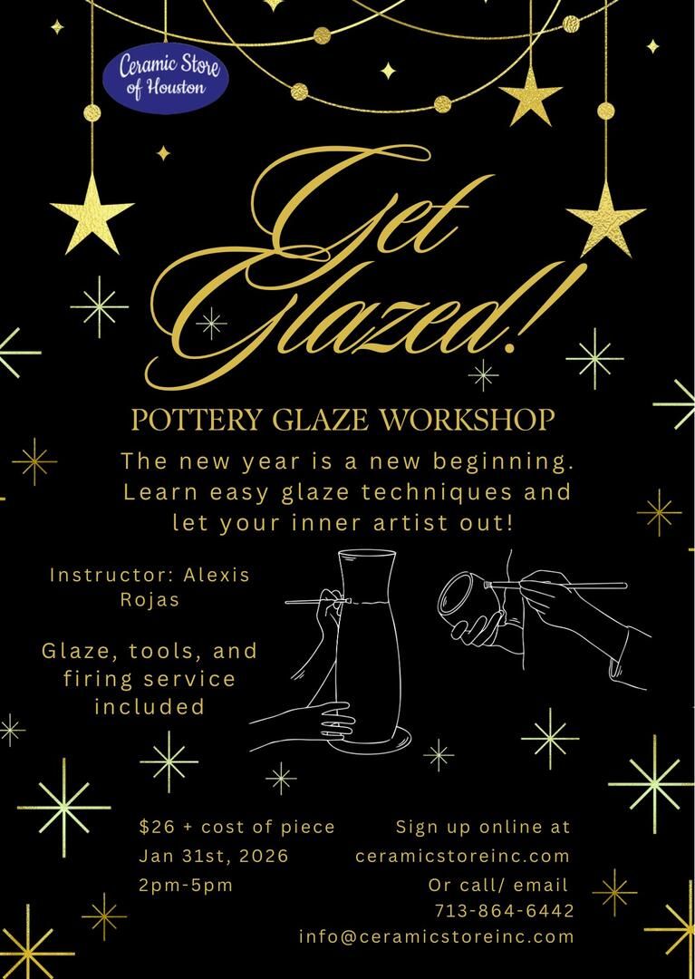 Pottery Glaze Workshop 1/31/2026 2pm - 5pm