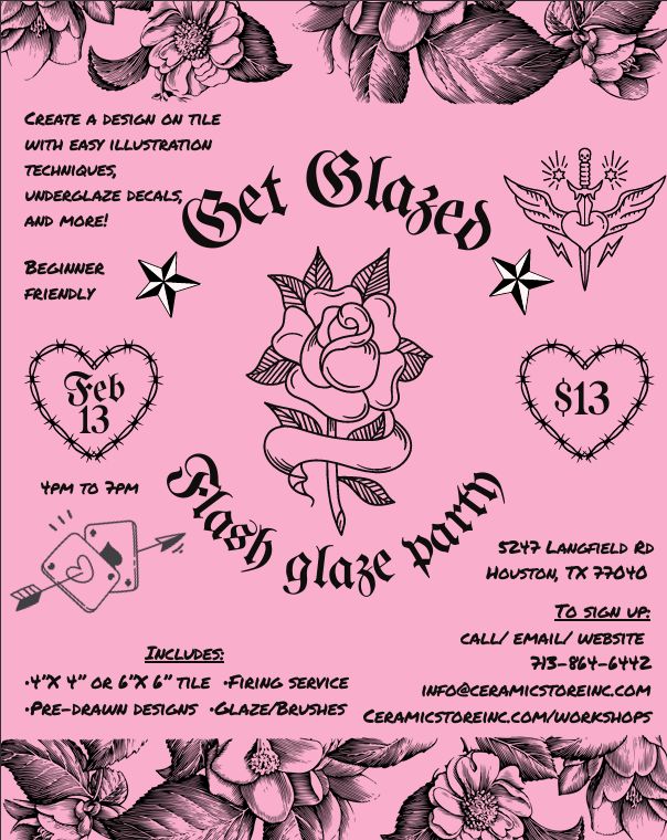 Flash Glaze Party 2/13/2026 4pm-7pm