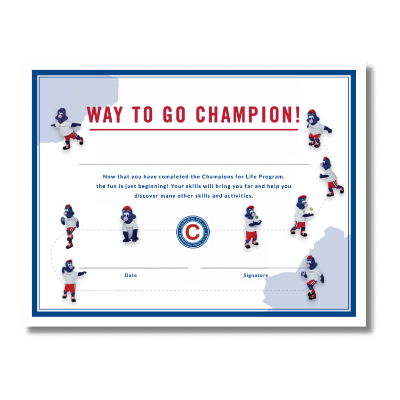 Champions in Motion Program Certificates