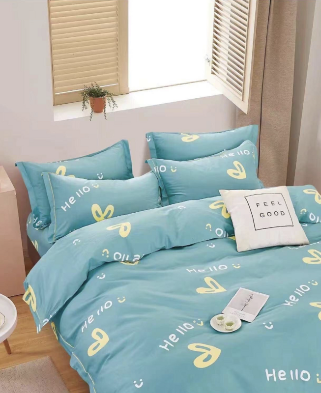 Pure Cotton &quot;Hello Sky&quot; Duvet Cover Set (includes 1 or 2 Pillowcases)  | 100%纯棉天空蓝色hello sky二/三件套