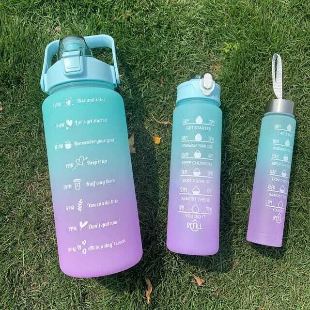 Green 0.3-2L Water Bottle Set