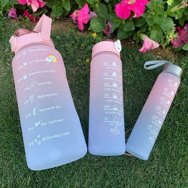 Pink 0.3-2L Water Bottle Set
