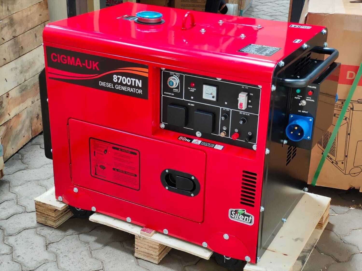 CIGMA UK 8.75KVA Silent Diesel Generator with ATS 8700TN