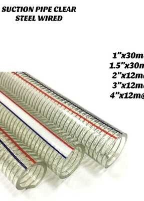 CLEAR BRAIDED HOSE PIPE 3&quot;x12Mtrs