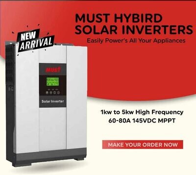 MUST HYBRID INVERTER 1KVA 12V 60A MPPT