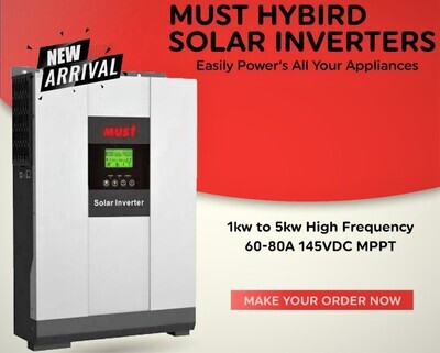 MUST HYBRID INVERTER 2KVA 24V 60A MPPT