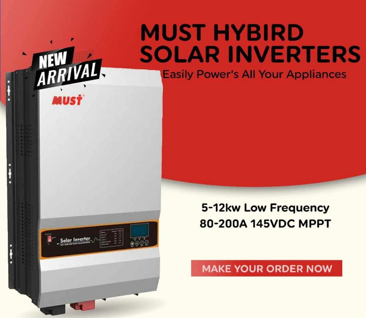 MUST HYBRID INVERTER 5KVA 48V 80A MPPT