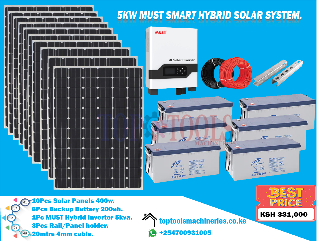 5KW MUST SMART HYBRID SOLAR SYSTEM.