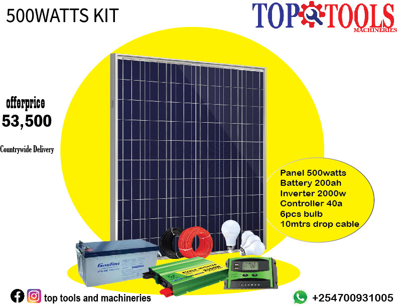500 WATTS COMPLETE SOLAR FULL KIT