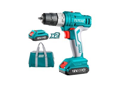 Total Cordless Drill 12v TDLI12208 with two Batteries and 1pc Charger
