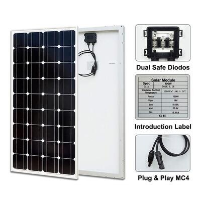 100 Watts Monocrystalline Solar Panel