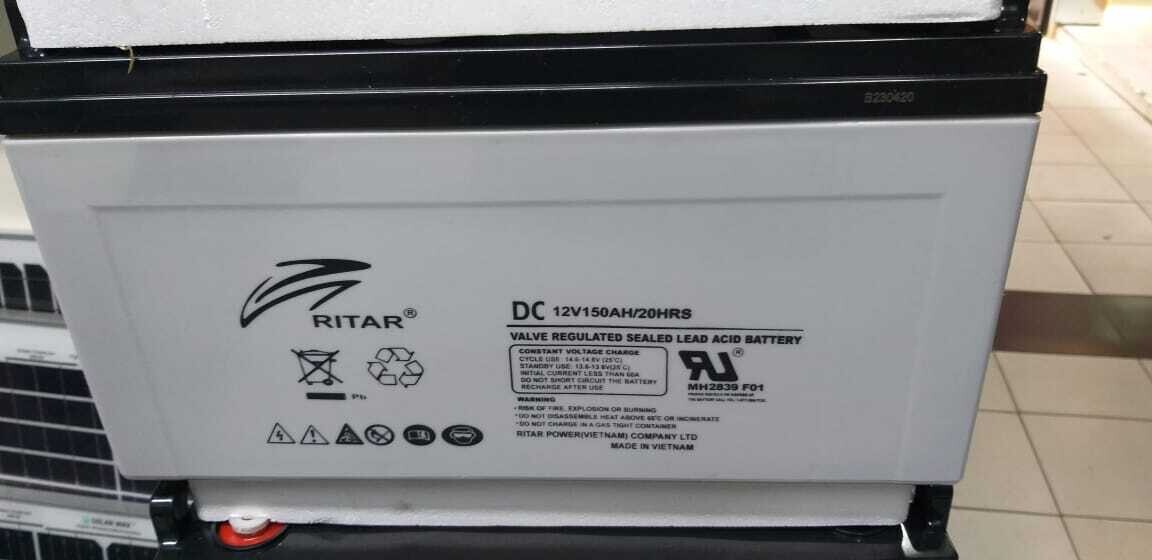 Ritar DC 12V 150AH/20HRS Sealed Lead Acid Solar Battery