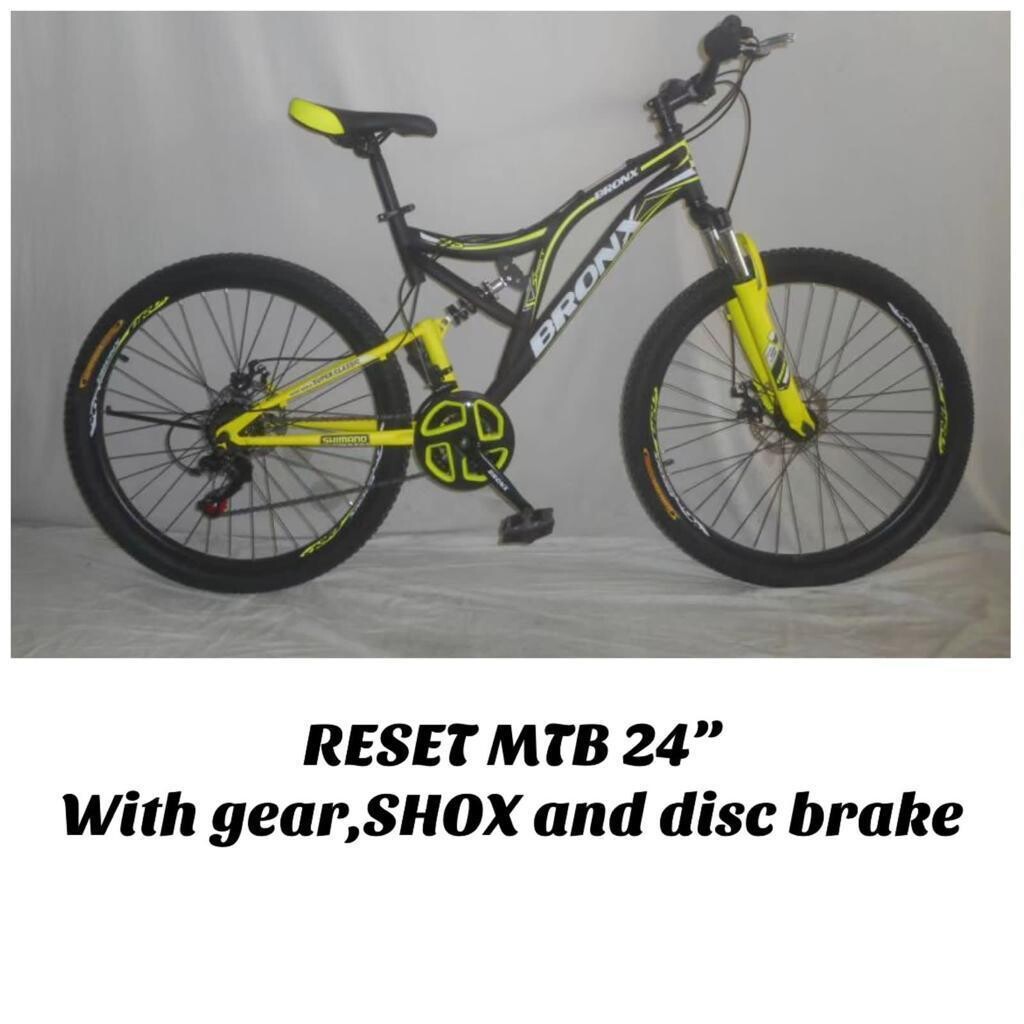 Reset Mountain Bike 24&quot; With Gear, Shoxs and Disc Brakes