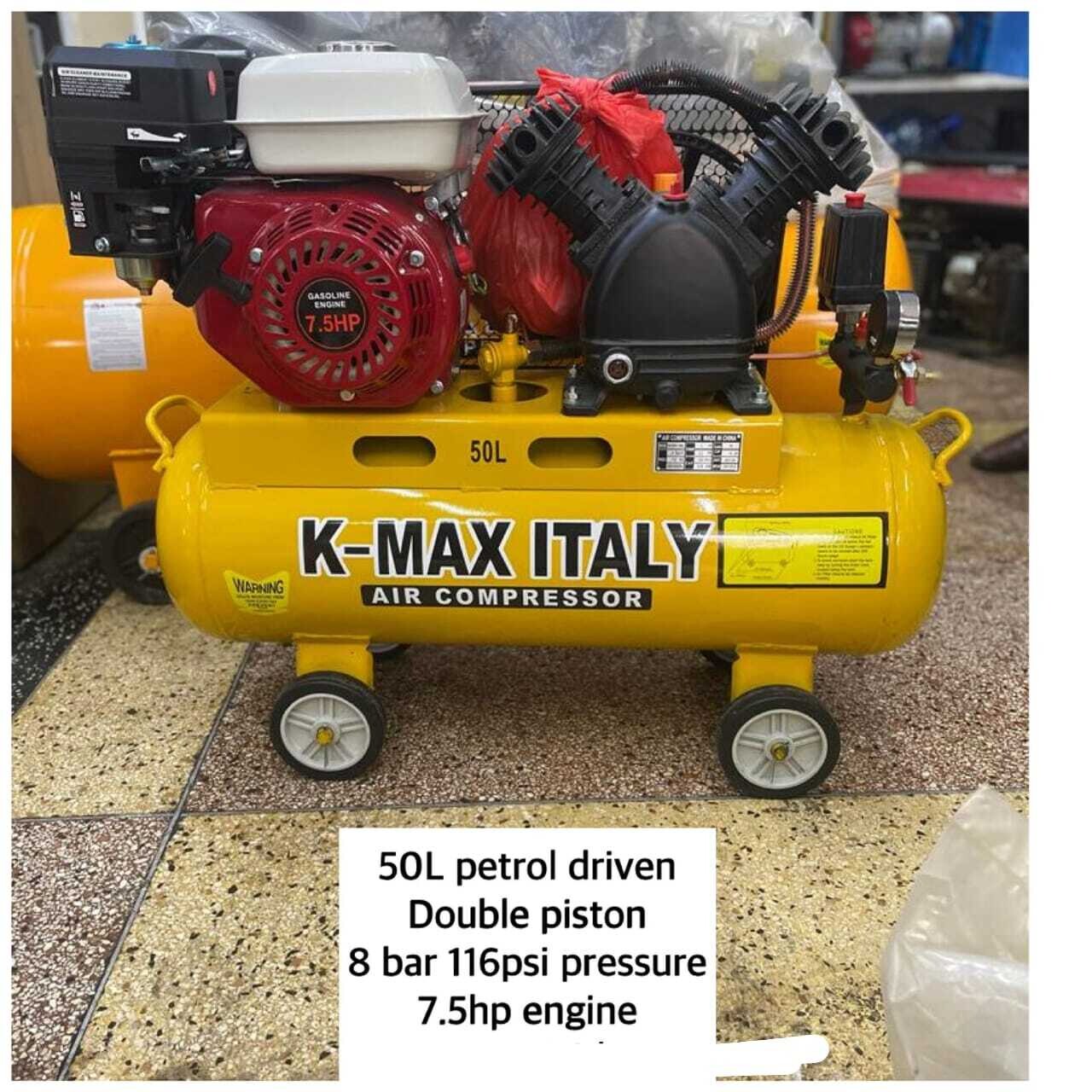Kmax Italy 7.5hp 50L Petrol Driven Air Compressor