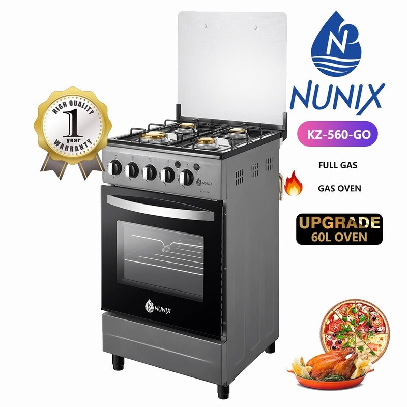 Nunix  Free Standing Cooker- 4 Gas Burner +Gas Oven