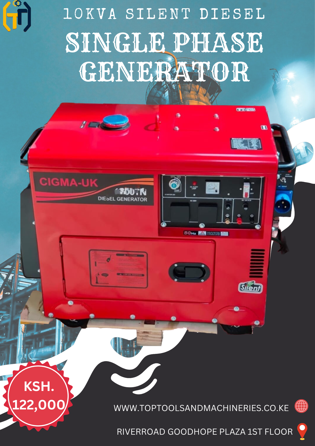 AFFORDABLE 10KVA SINGLE PHASE SILENT DIESEL GENERATOR IN KENYA