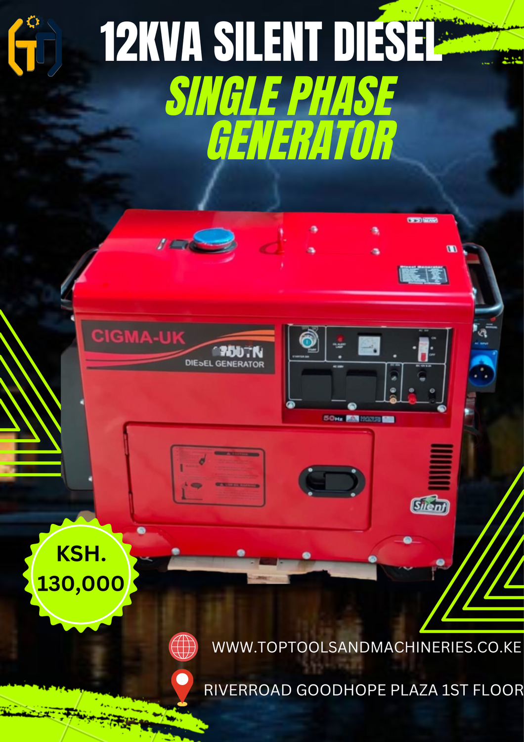 AFFORDABLE 12KVA SINGLE PHASE SILENT DIESEL GENERATOR IN KENYA