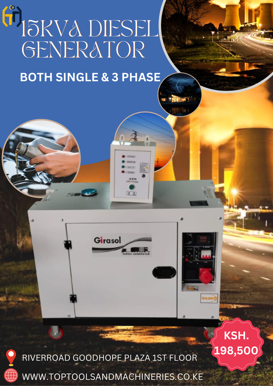 AFFORDABLE 15KVA SINGLE PHASE SILENT DIESEL GENERATOR IN KENYA