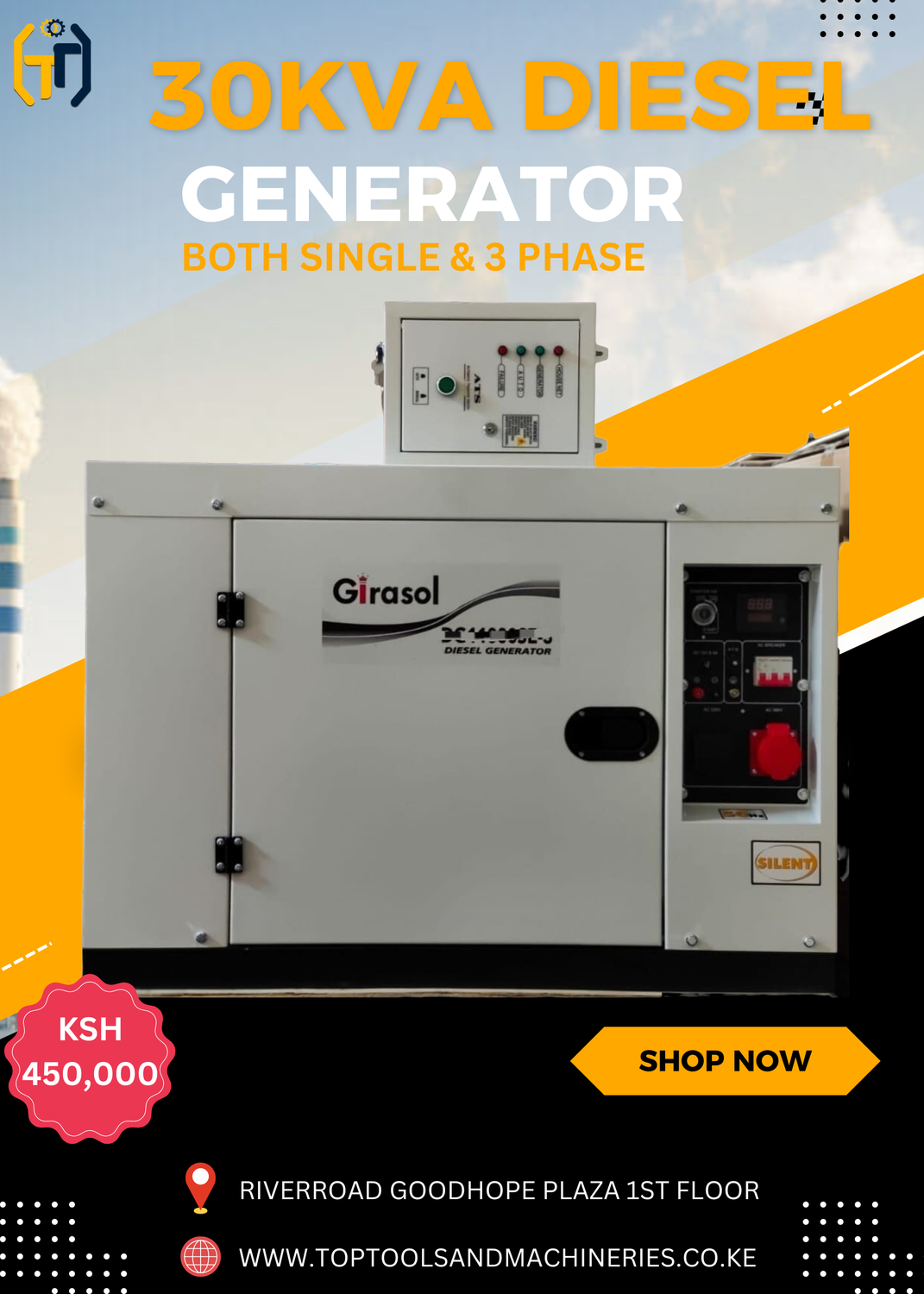 AFFORDABLE 30KVA BOTH SINGLE &amp; THREE PHASE SILENT DIESEL GENERATOR