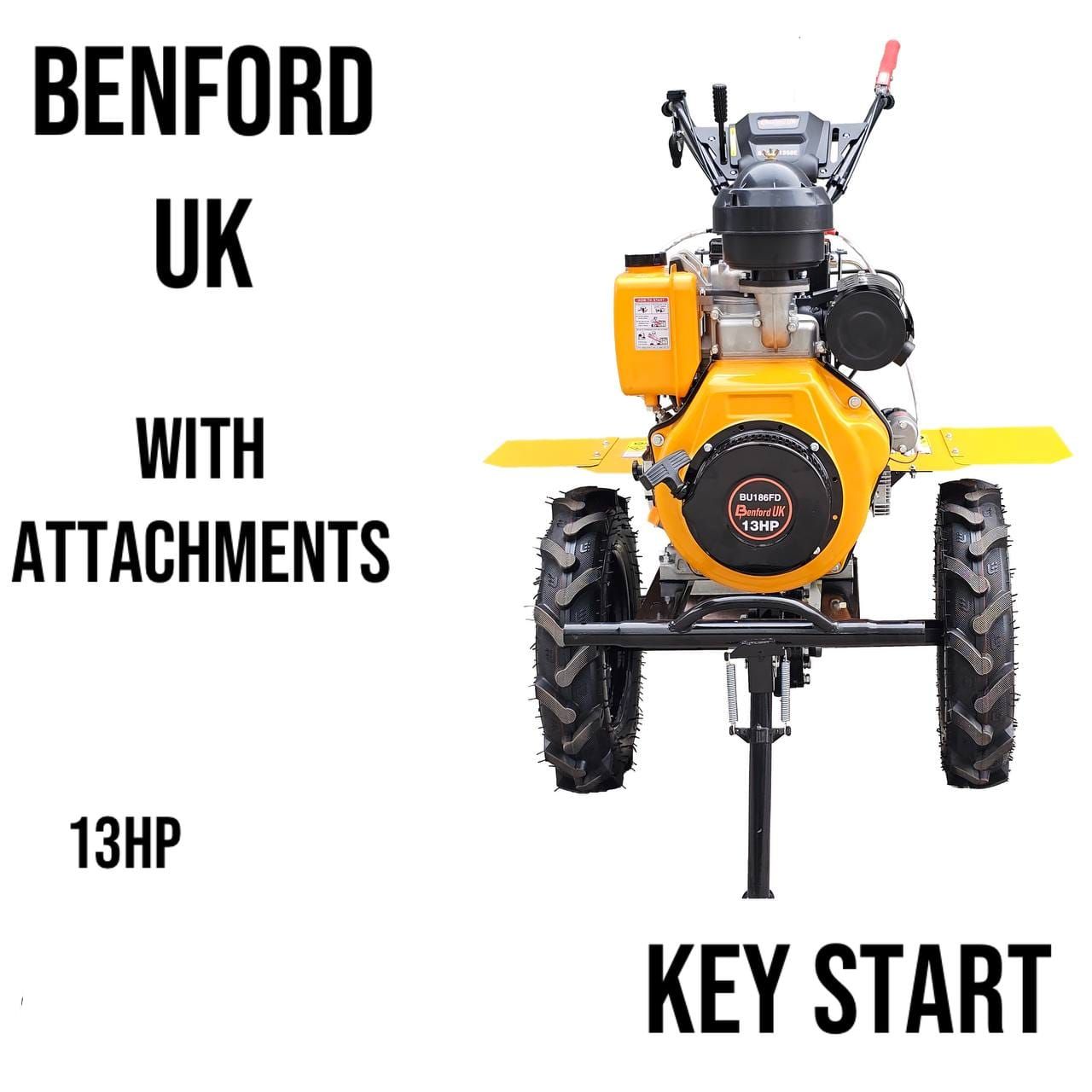 Benford UK Complete 13HP Diesel Walking Tractor With all Rotary Tillers
