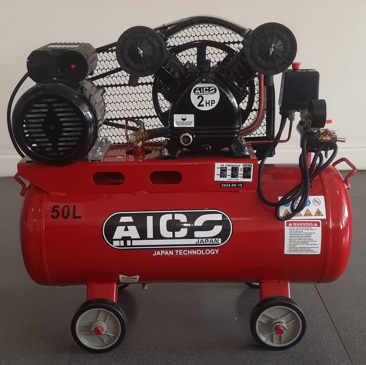 Aico Japan Compressor  ELECTRIC OR BELT DRIVEN Double Piston 50 Litres