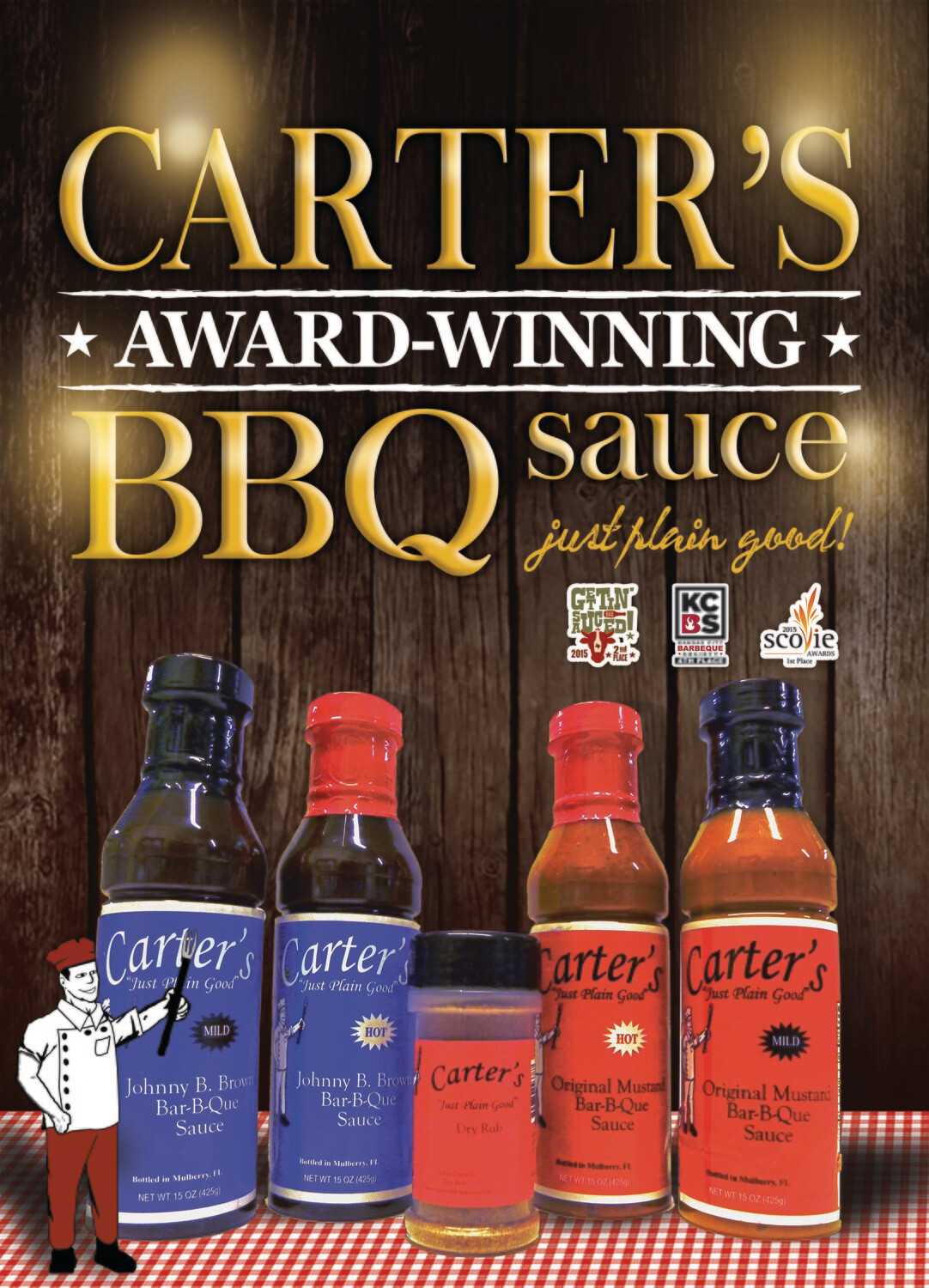 18x10inch Carters BBQ Poster FL