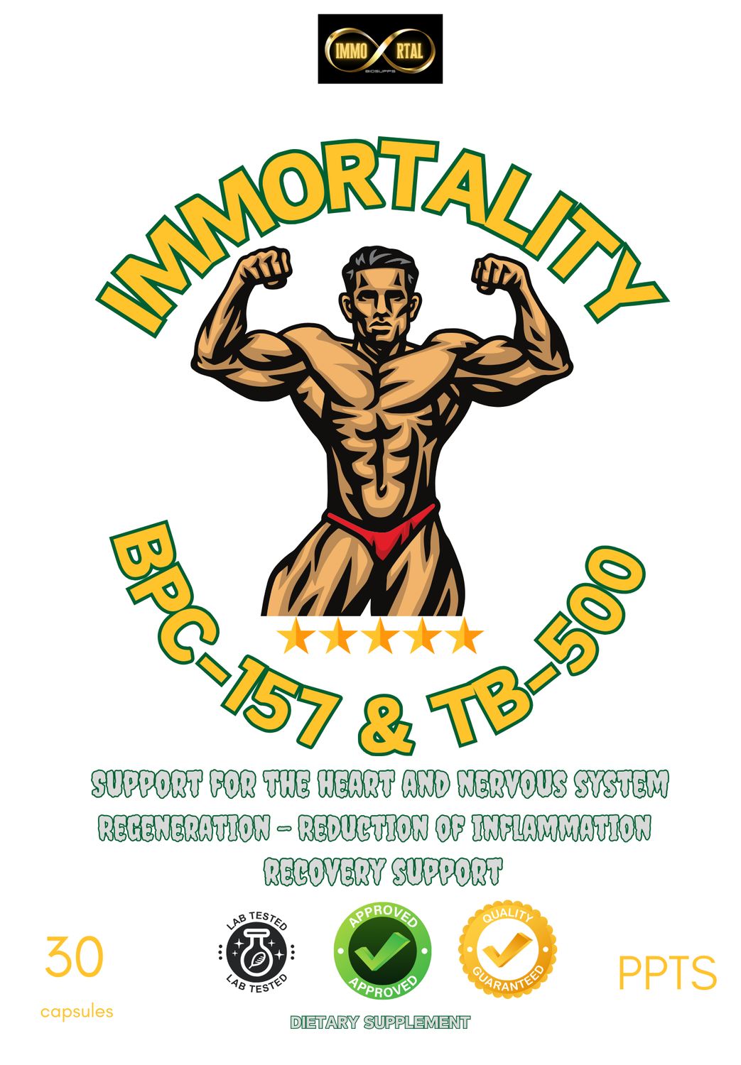 Immortality - Peptidi BPC-157 e TB-500 | Recupero, Rigenerazione,Sollievo Dolori e Aumento Longevità