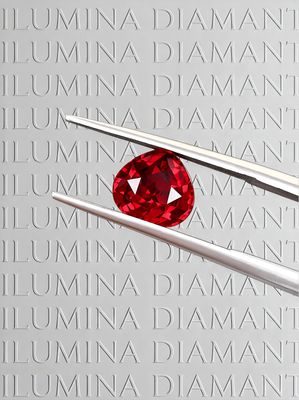 Grenat Rhodolite naturel - couleur rouge - 1.535 ct - Origine Madagascar