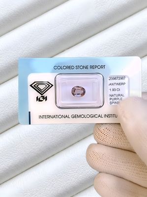Spinelle Naturel - purple gris- 1.93cts - certifié IGI