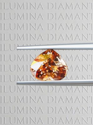 Zircon naturel - 4.17 cts jaune orange intense - Sri Lanka certifié