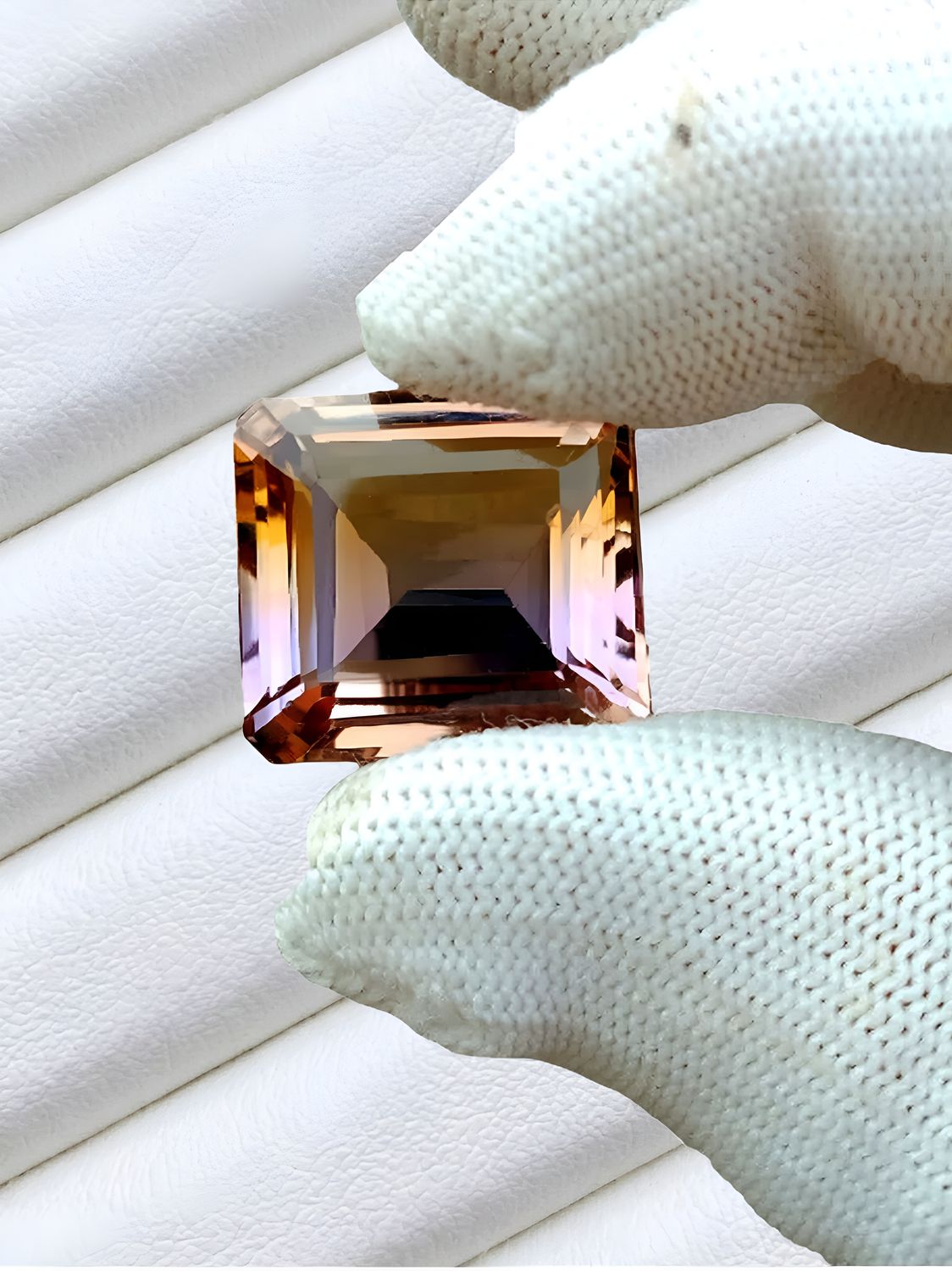Amétrine naturelle du Brésil violet jaune - 42.79 cts - Non Chauffé - certifié AIG