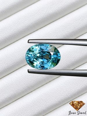 Zircon naturel - 2.00 cts - bleue  du Sri Lanka certifié Ilumina diamant
