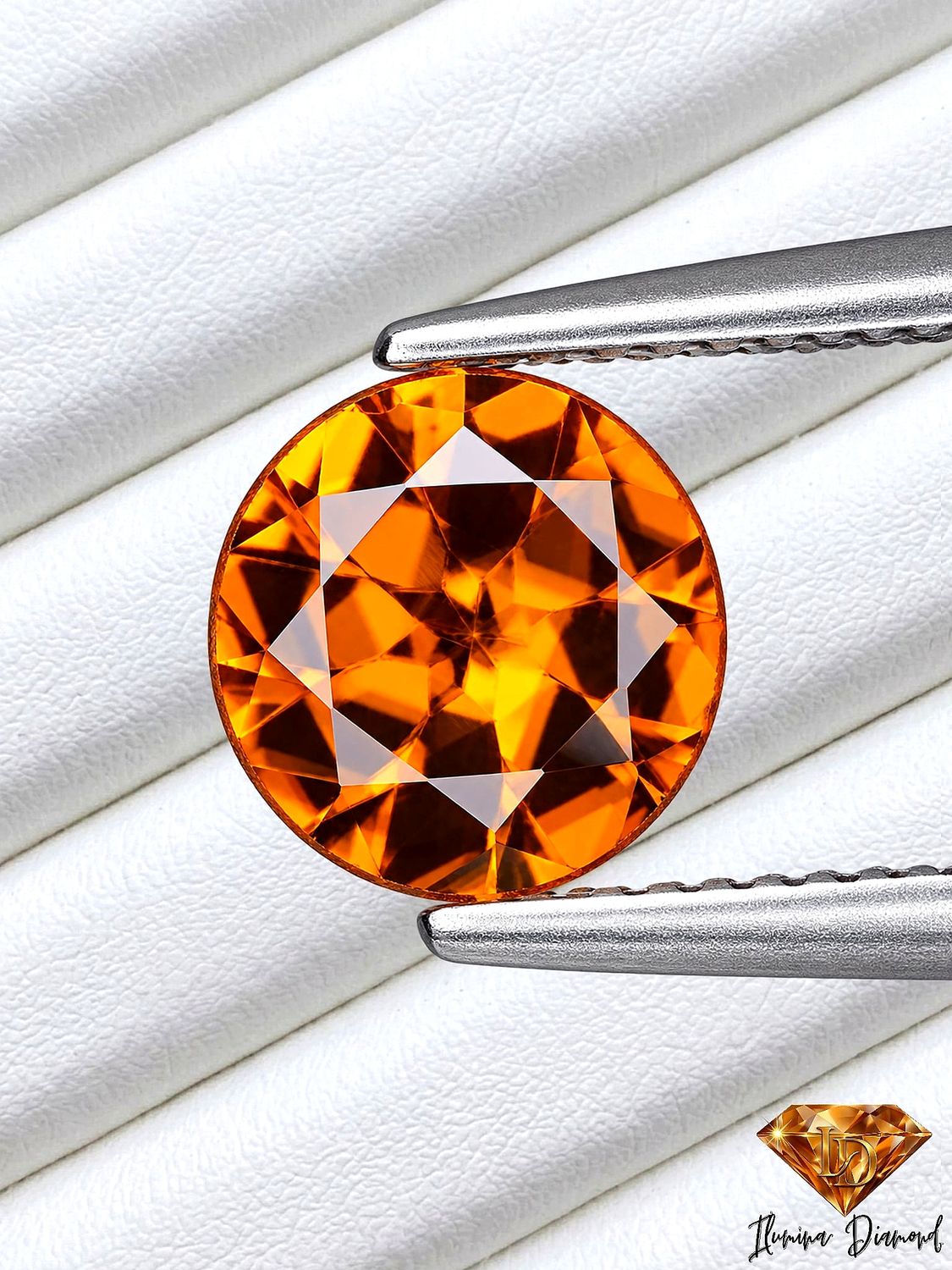 Zircon naturel - 2.22cts - Orange du Pakistan certifié Ilumina diamant