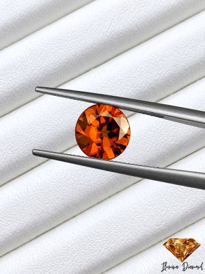 Zircon naturel - 2.22cts - Orange du Pakistan certifié Ilumina diamant