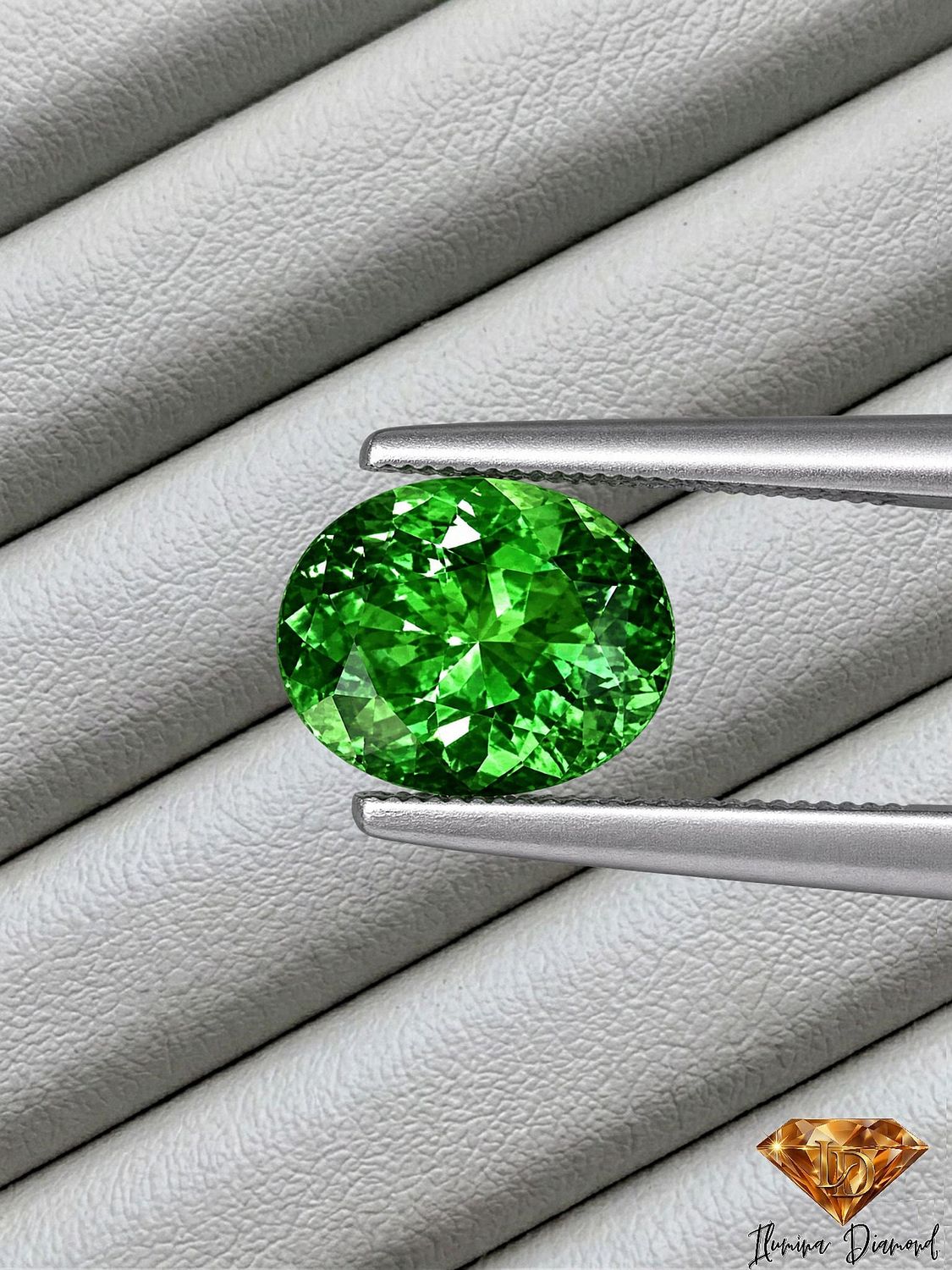 Natural vivid green tsavorite garnet - 1.06 carats - certified untreated