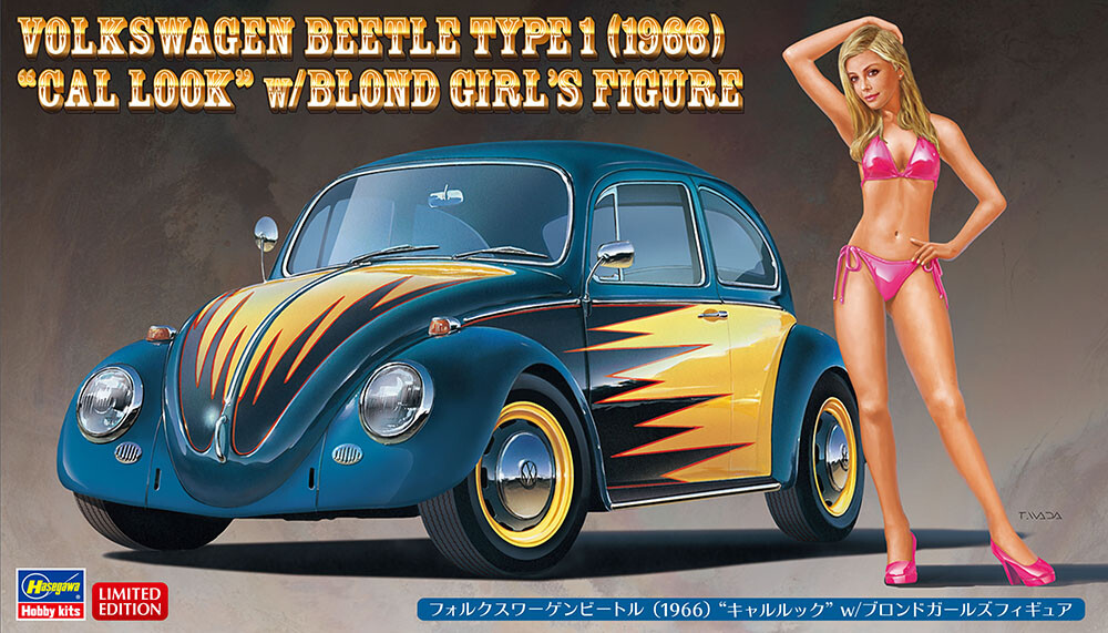 Volkswagen Beetle Type 1 (1966) &quot;Cal Look&quot; w/ Blond Girl&#39;s Figure