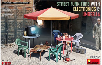 Street Furniture w/ Electronics, Umbrella and Accessories