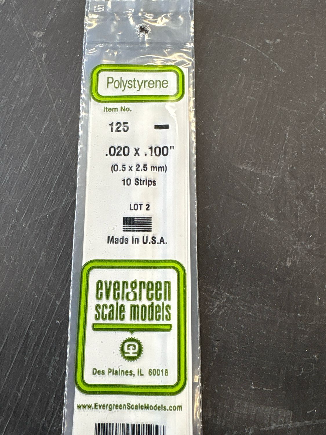 Evergreen Polystyrene #125 Evergreen Polystyrene #125