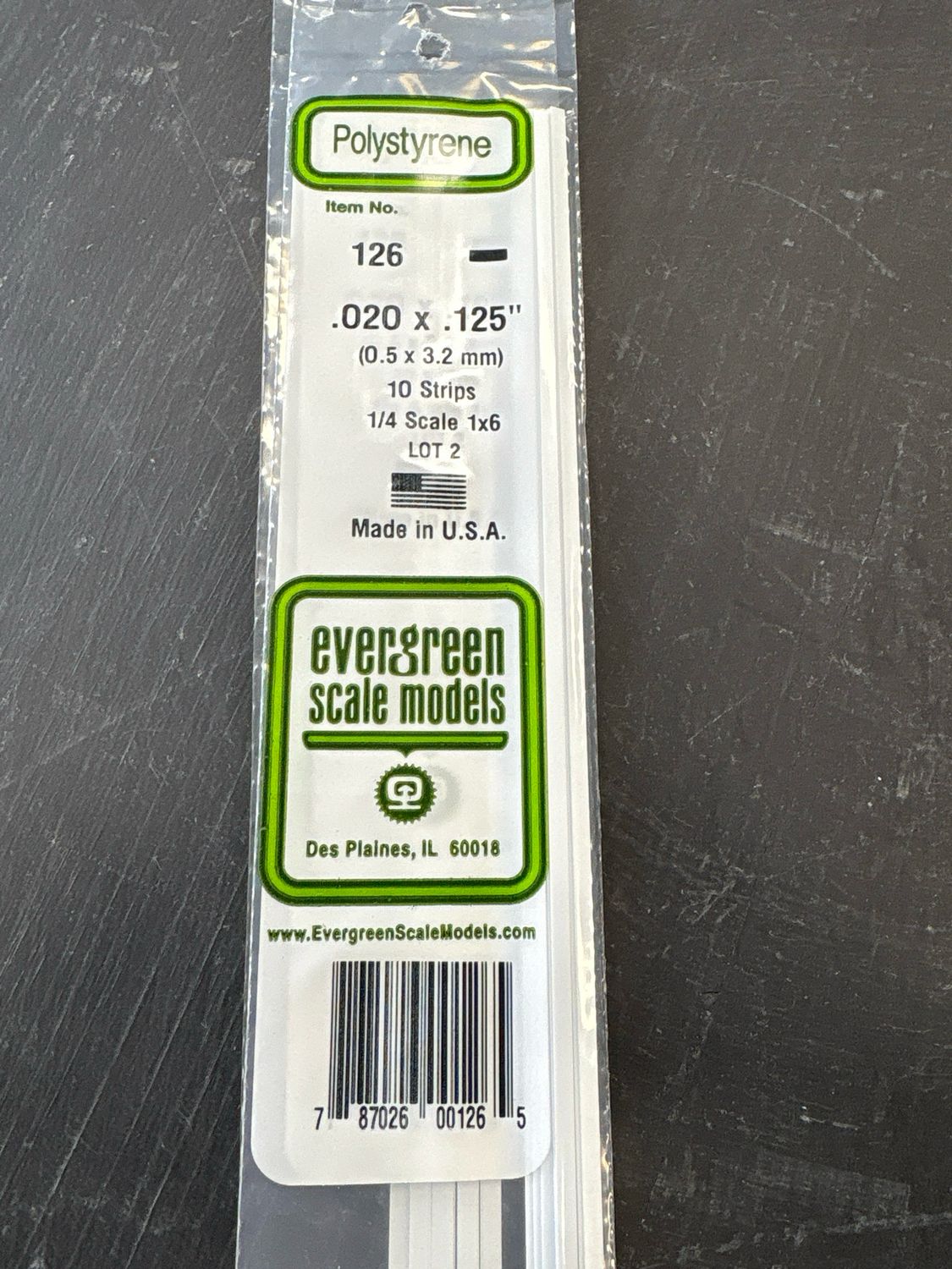 Evergreen Polystyrene #126 Evergreen Polystyrene #126