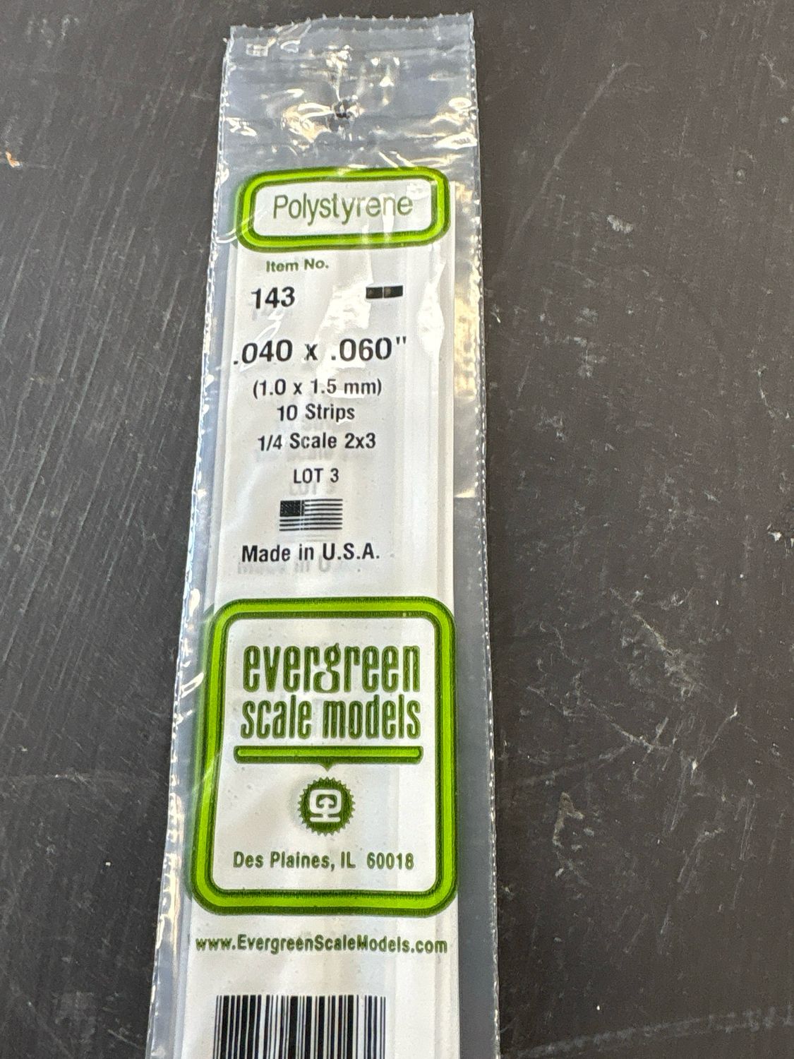 Evergreen Polystyrene #143 Evergreen Polystyrene #143