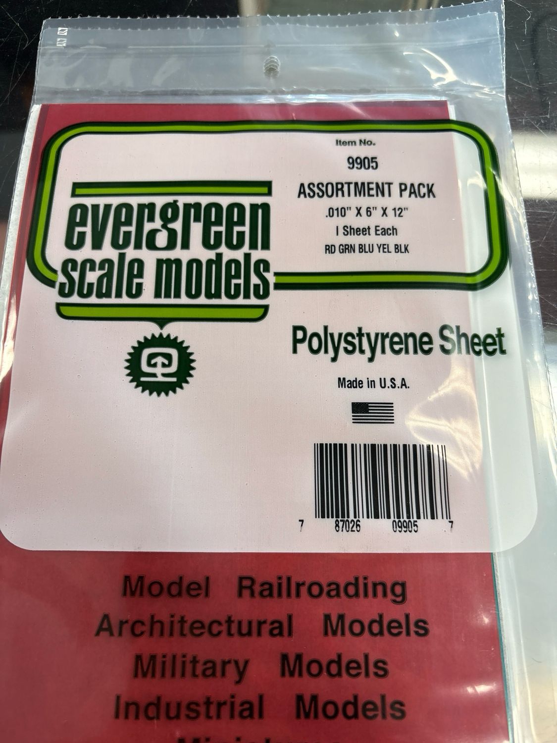 Evergreen Polystyrene Sheet (Assortment) #9905