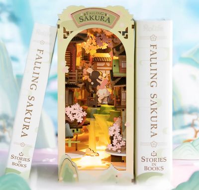 Rolife Book Nook Shelf Insert - Falling Sakura Rolife Book Nook Shelf Insert - Falling Sakura