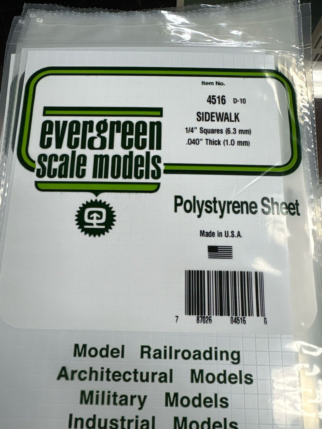 Evergreen Polystyrene Sheet (Sidewalk) #4516