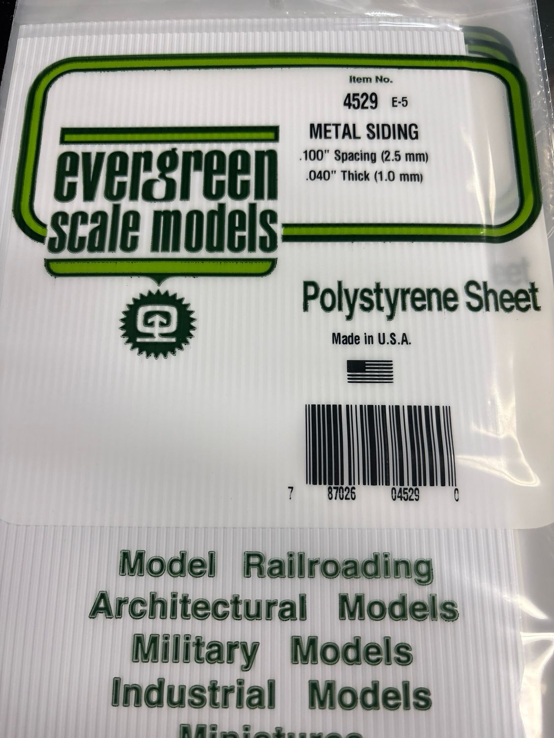 Evergreen Polystyrene Sheet (Metal Siding) #4529 Evergreen Polystyrene Sheet (Metal Siding) #4529